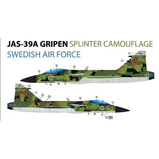 รูปลอกน้ำ DECAL VEHA สเกล 1/72 JAS-39A GRIPEN SPLINTER CAMOUFLAGE SWEDISH AIR FORCE