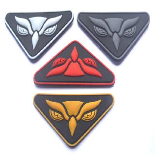 OWL HEAD PVC TACTICAL INTEL SWAT ISAF OIF COMBAT MILITARY  USA MILSPEC FOREST HOOK PATCH BADGE