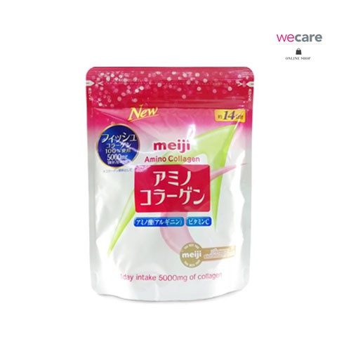 Meiji Amino Collagen เมจิ อะมิโน คอลลาเจน 5000 mg คอลลาเจนชนิดผง บำรุงผิว ลดริ้วรอย