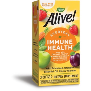 วิตามินรวมNature’s Way Alive! Everyday Immune Health Supplement*, 30 Softgels วิตามินเม็ดผักผลไม้รวม 30 เม็ด