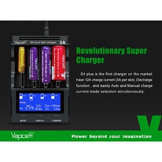 ที่ชาร์จถ่าน 2026 V3.0 Vapcell S4 Plus ที่ชาร์จถ่านเอนกประสงค์ Li-ion / Ni-Cd / Ni-MH ชาร์จไว ฟังค์ชั่นครบ