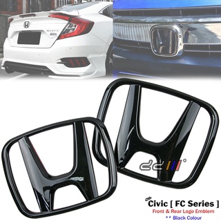 ตราสัญลักษณ์โลโก้ Honda สีดํา สําหรับ Honda Civic FC FC1 FC2 FC6 2016-2021 2 ชิ้น