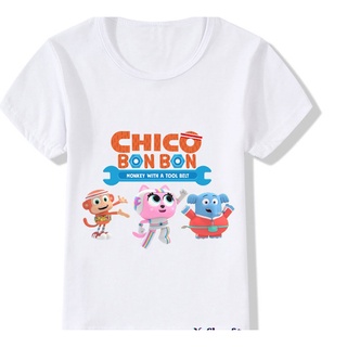 เสื้อยืดแขนสั้น พิมพ์ลายการ์ตูน Chico Bon Bon แฟชั่นฤดูร้อน สําหรับเด็กผู้ชาย และเด็กผู้หญิง 2022