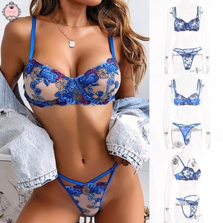 Womens Floral Lace Lingerie Push Up Bra Set Underwear G-String Thong Bralette