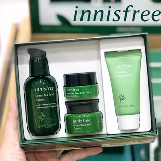 Innisfree Intensive Hydrating Serum Essential Set With Green Tea Seed 140ml (4 Pieces) ชุดผลิตภัณฑ์บำรุงผิวหน้าจากเกาหลี