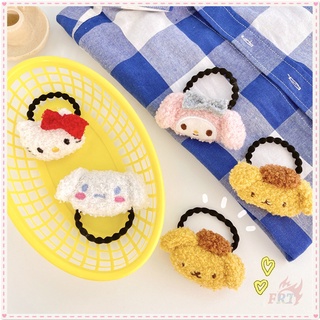 SANRIO ☀ ที่คาดผม ผ้ากํามะหยี่ขนนิ่ม ลายการ์ตูน Cinnamoroll Melody Hello Kitty Pom Pom Purin ☀ 1 ชิ้น หวาน ที่คาดผม ยางยืด เชือกรัดผม สายรัดข้อมือ เครื่องประดับ อุปกรณ์