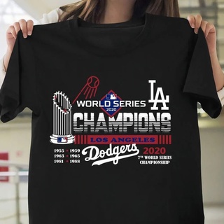 ขายดี!เสื้อยืด พิมพ์ลาย Dodgers world series LA MLB สไตล์วินเทจ คลาสสิก สําหรับผู้ชายS-5XL