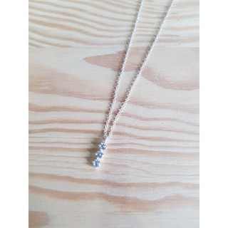 Minimalist925 สร้อยคอพร้อมจี้ประดับพลอย CZ เงินแท้