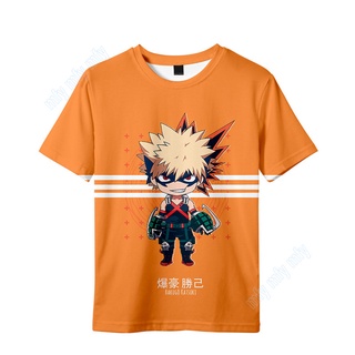 เสื้อยืดพิมพ์ลายการ์ตูน My Hero Academia สำหรับผู้ชายและวัยรุ่น