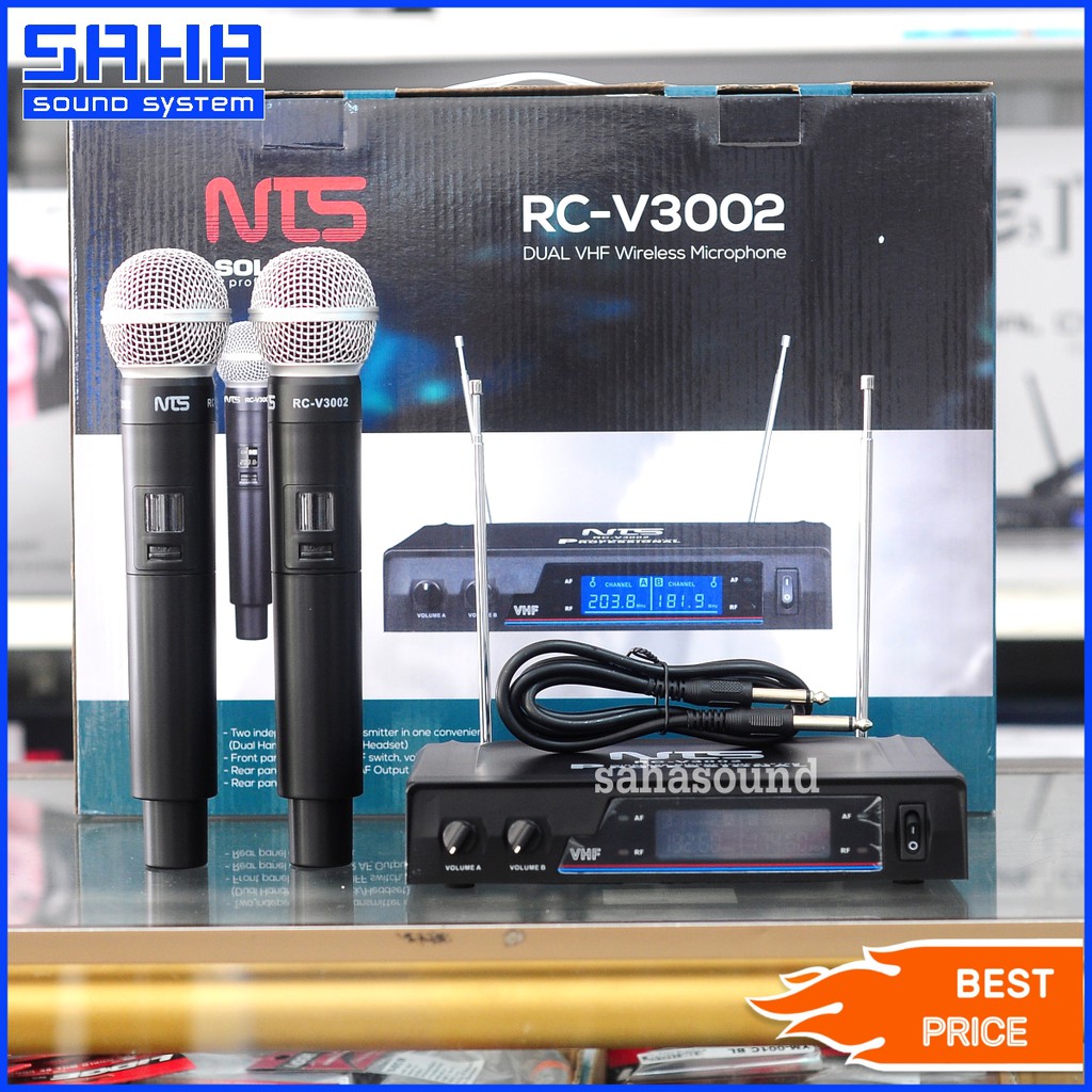 NTS RC-V3002 ไมค์ลอย - ถือคู่  ไมโครโฟนไร้สาย (VHF) sahasound - สหซาวด์