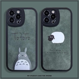 การ์ตูน น่ารัก Totoro แกะน้อย หนังนิ่ม เคสไอโฟน 13 Pro Max iPhone 12 Pro Max 11 Pro Max Mini XS MAX XR XS X Case ใหม่ กลม กล้อง กันลื่น ป้องกันการหล่น กันน้ำกันเหงื่อ นุ่ม คู่รัก เคส