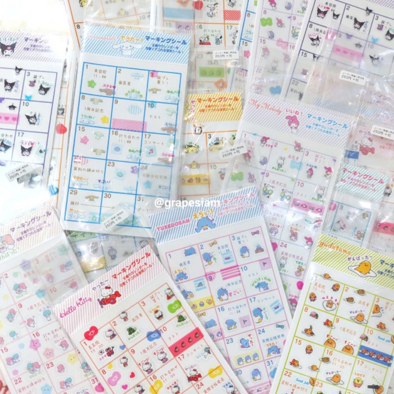 🌈สติกเกอร์ Sanrio sticker ซานริโอ้ จากญี่ปุ่นแท้100% 🇯🇵Made in Japan🇯🇵 สำหรับติดตกแต่งตามสมุด Planne