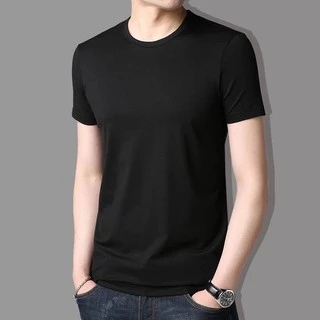 พร้อมส่ง เสื้อผ้าแฟชั่นผู้ชาย เสื้อแขนสั้นคอกลม สีพื้น ราคาถูก（TSH-015)