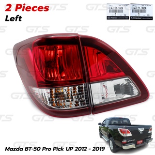 ชุด ไฟท้าย+ไฟทับทิม ของแท้ สีแดง+โครเมี่ยม สำหรับ Mazda BT-50 Pro ปี 2012-2019