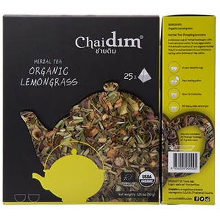 Chaidim Organic Lemongrass Herbal Tea ชาตะไคร้ 25 tea bags (50gm)