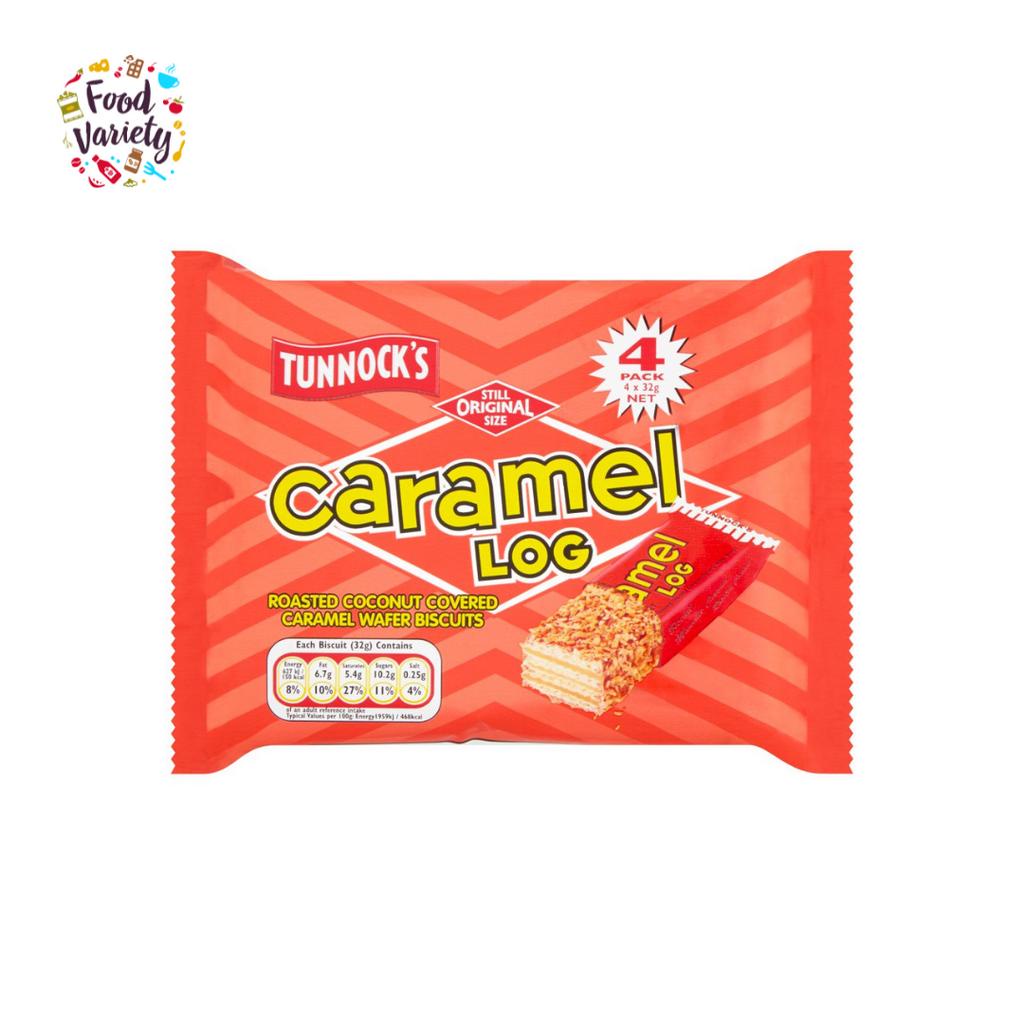 [BestBefore-28-Feb-2025] Tunnock's Caramel Log Wafer Biscuits [4 x 32g] 128g