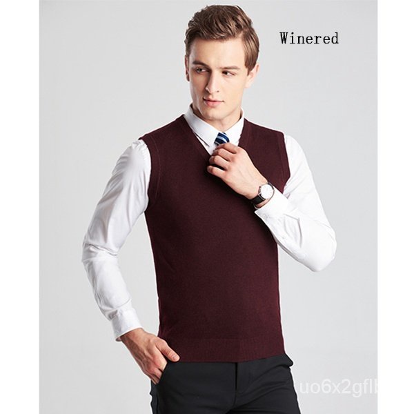 New Men V-neck Thin Sweater Vest Business Sweater Sleeveless Mens Cool Sweater loNV #0