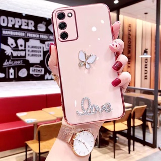 เคสโทรศัพท์มือถือแบบนิ่ม กันกระแทก ลายผีเสื้อ ประดับเพชร วิบวับ สําหรับ OPPO A57 4G A57 5G A96 5G A36 A76 A55 4G A55 5G A93S A16 A16K A74 4G