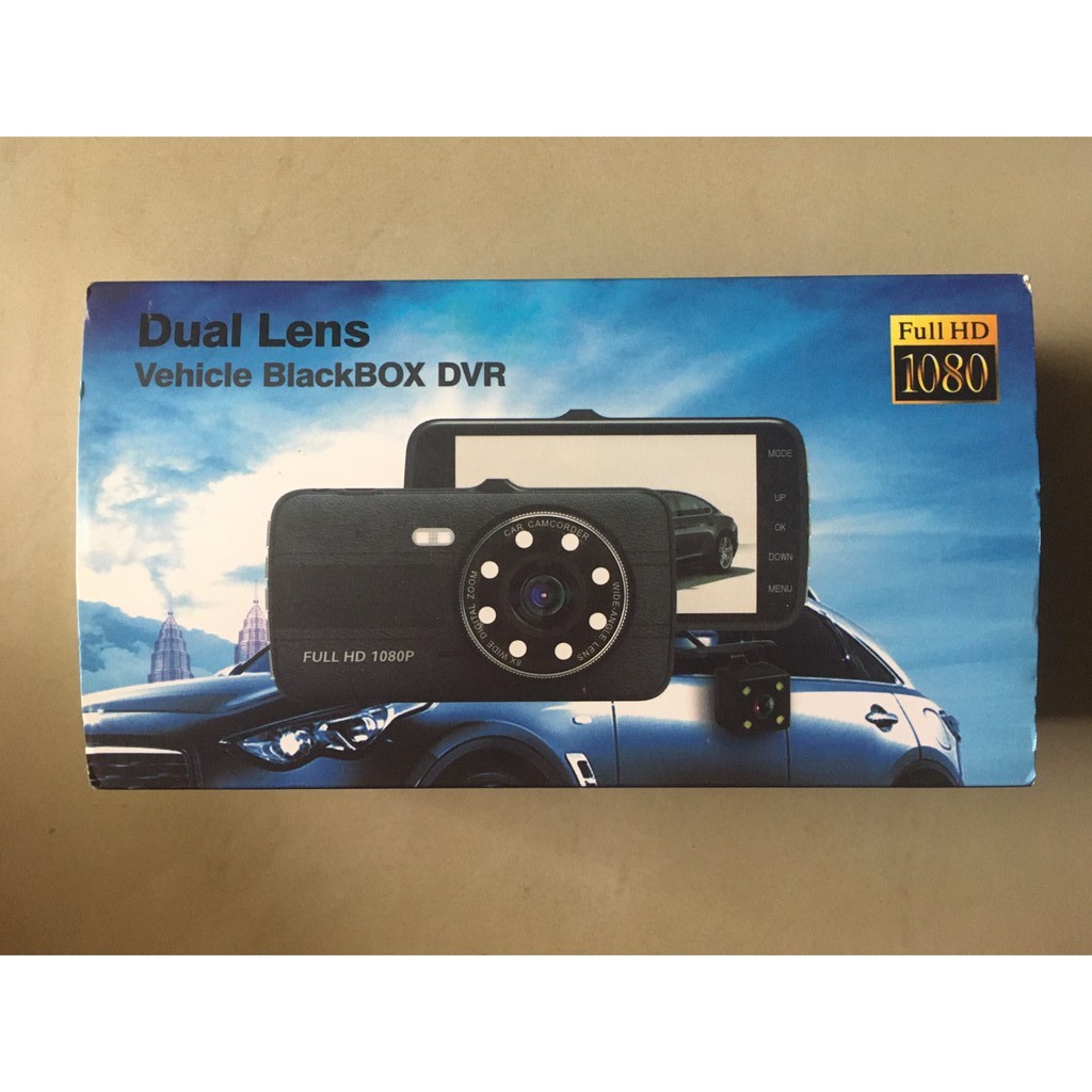 กล้องติดรถยนต์ รุ่น Dual Lens Vehicle blackbox DVR (กล้องหน้าและกล้องหลัง) 1080 FULL HD