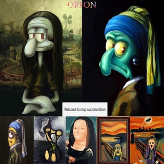 ภาพวาดสีน้ํามัน รูป Mona Lisa cry สําหรับตกแต่งบ้าน