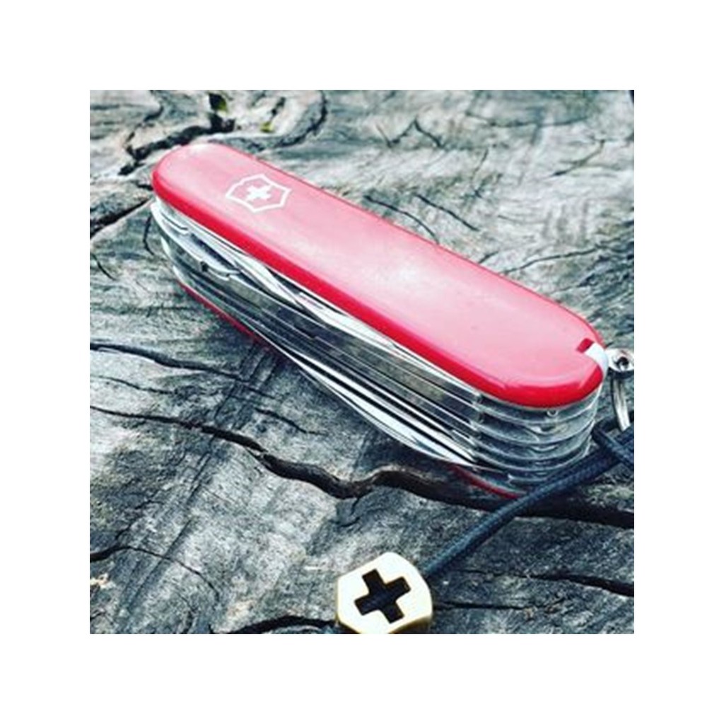 VICTORINOX Huntsman in red, 1.3713 มีดพับ มีดสวิส มีดพับสวิส 15 ฟังก์ชั่น