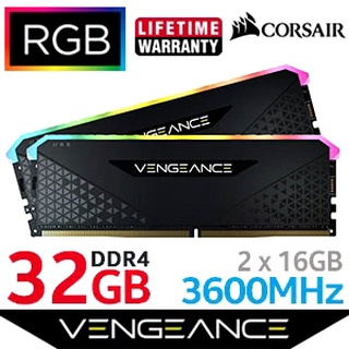 32GB (16GBx2) DDR4/3600 RAM PC (แรมพีซี) CORSAIR VENGEANCE RGB RS (CMG32GX4M2D3600C18)