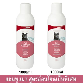 แชมพูแมว Bioline สูตรอ่อนโยนเป็นพิเศษ สบู่อาบน้ำแมว ครีมอาบน้ำแมว น้ำยาอาบน้ำแมว แชมพูอาบน้ำแมว 1000มล. (2ขวด) Bioline