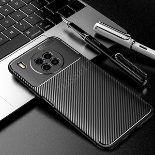 เคส Huawei Nova 8i Silicone Carbon fiber Shockproof Phone Case Back Cover Huawei Nova 7i 7 SE 5T Y5P Y6P กรณี ฝาครอบ