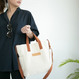 กระเป๋าผ้า Ongo-ing  รุ่น Ordinary bag สี Sunset Orange  - cream