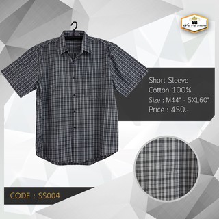 BIG เสื้อเชิตพิมพ์ลายสก็อต SS004