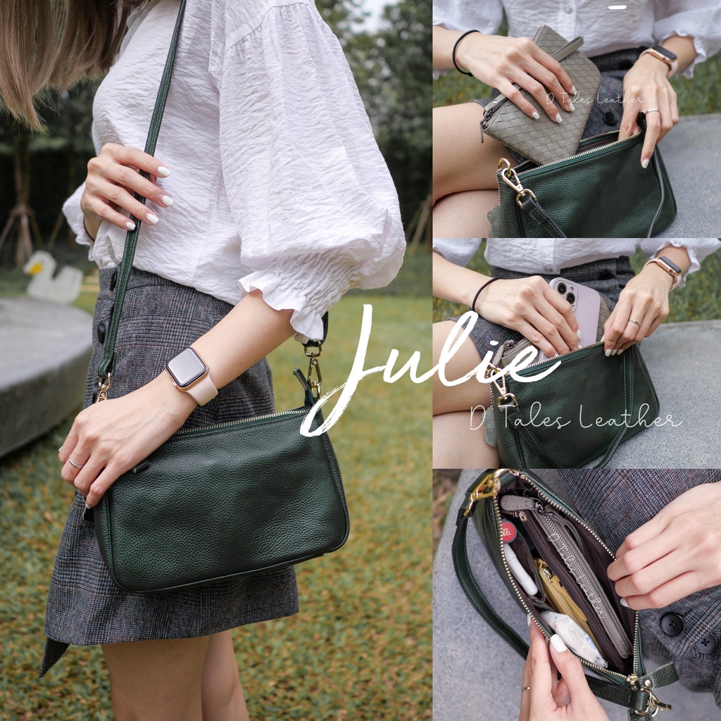 DTALES Julie กระเป๋าหนังแท้ 2สาย เรียบง่าย แมทช์ได้ทุกลุค ยิ่งใช้ยิ่งนิ่ม กระเป๋าสะพาย