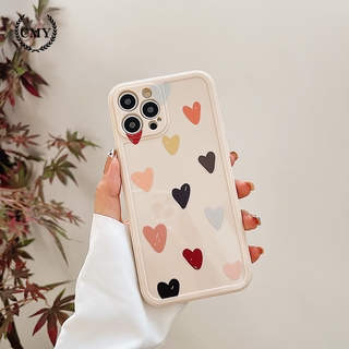 เคสโทรศัพท์ แบบซิลิโคน ลายหัวใจ สําหรับ iPhone 11 Pro Max X Xr Xs Max 7 8 Plus Se 2020 12 Pro Max 12 Mini 13 pro max 13 mini