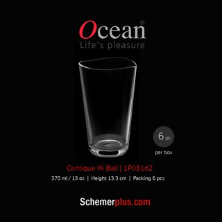 แก้วคอลเลคชั่นใหม่ OCEAN Centique Hi Ball ขนาด 370 ml. ดีไซน์ใหม่ ซ้อนได้ ประหยัดพื้นที่