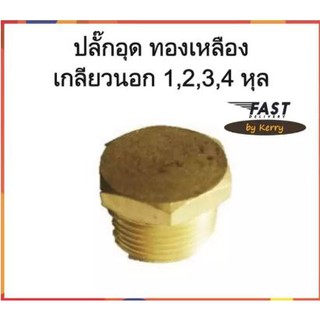 ปลั๊กอุด ทองเหลือง เกลียว 1 2 3 4 หุล