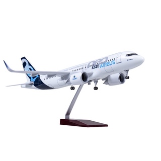 [47CM] โมเดลเครื่องบินต้นแบบแอร์บัส Neo A320 Airbus 320 Airplane prototype Model with LED Light (Touch or Sound Control)