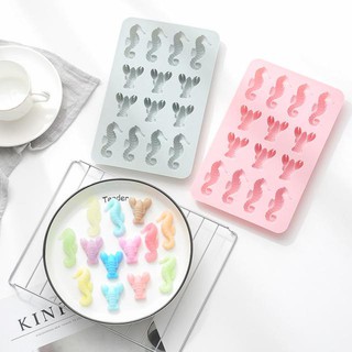 Shrimp Seahorse Silicone Mold พิมพ์ซิลิโคน แม่พิมพ์ ทำขนม โมล์ สบู่ ทำน้ำแข็ง ลายกุ้ง ม้าน้ำ