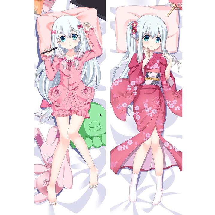 50*160 ซม.Eromanga Sensei Dakimakura อะนิเมะ Sagiri Eif ผ้าปูที่นอนหมอน Kawaii กอดหมอน