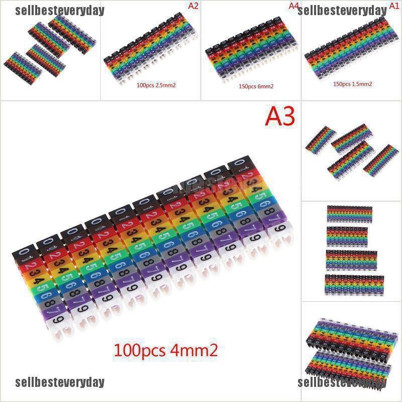 sellbesteverydayCable Markers Colourful C-Type Marker Number Tag Label ...
