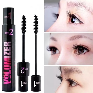 mascaraมาสคาร่าไฟเบอร์กันน้ำ4mlสีดำทำให้ขนตาหนาและยาวขึ้น(ใช้ได้ 2 แบบ)waterproof mascara 2 in 1 มาสคาร่าความงาม-6919