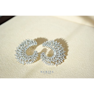 Neriza Jewelry/ต่างหูเพชรสังเคราะห์ ประกายเทียบเท่าเพชรแท้ จัดส่งฟรีพร้อมกล่อง รหัสNE051