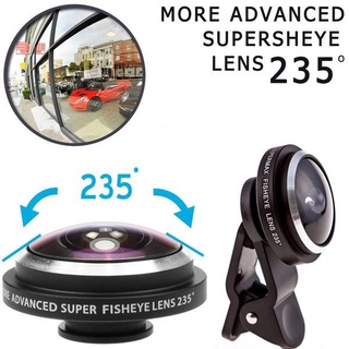 คลิปเลนมือถือเซลฟี่ซุปเปอร์ไวลด์235องศา-คลิปเลนมุมกว้างพิเศษ-Clip Lens 19x Macro and super Fish Eye 235-เลนส์เสริมมือถือ