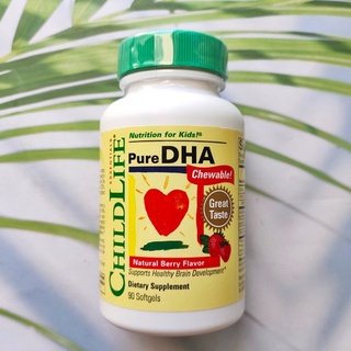 ดีเอชเอ น้ำมันตับปลาสำหรับเด็ก รสเบอร์รี่ Pure DHA Natural Berry Flavor 90 Softgels (ChildLife®) เสริมพัฒนาการทางสมอง ความจำ บำรุงสมอง