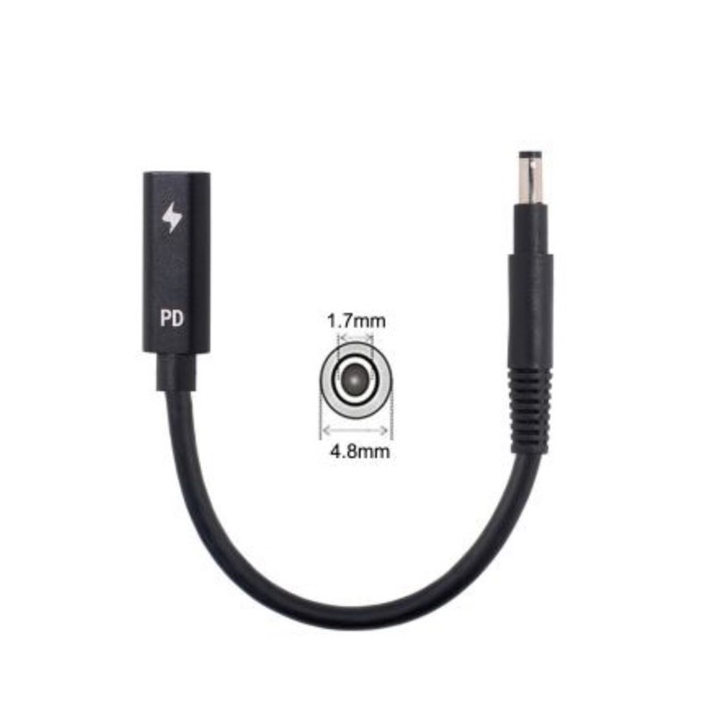 USB 3.1 ประเภท C USB C แล็ปท็อปชาร์จไฟอะแดปเตอร์แปลง USB ประเภท C ถึง 4.0*1.35 5.5*2.5 4.5*3.0 4.0*1.7 มม.ปลั๊ก DC แจ็ค