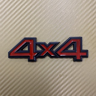 โลโก้* 4x4 งานโลหะ สีแดงขอบดำ ขนาด* 3.5x11 cm