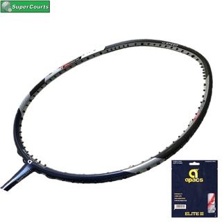 Apacs Lethal 10 【Install with String】ไม้แบดมินตัน Apacs Elite III สีเทากรมท่า (1 ชิ้น)