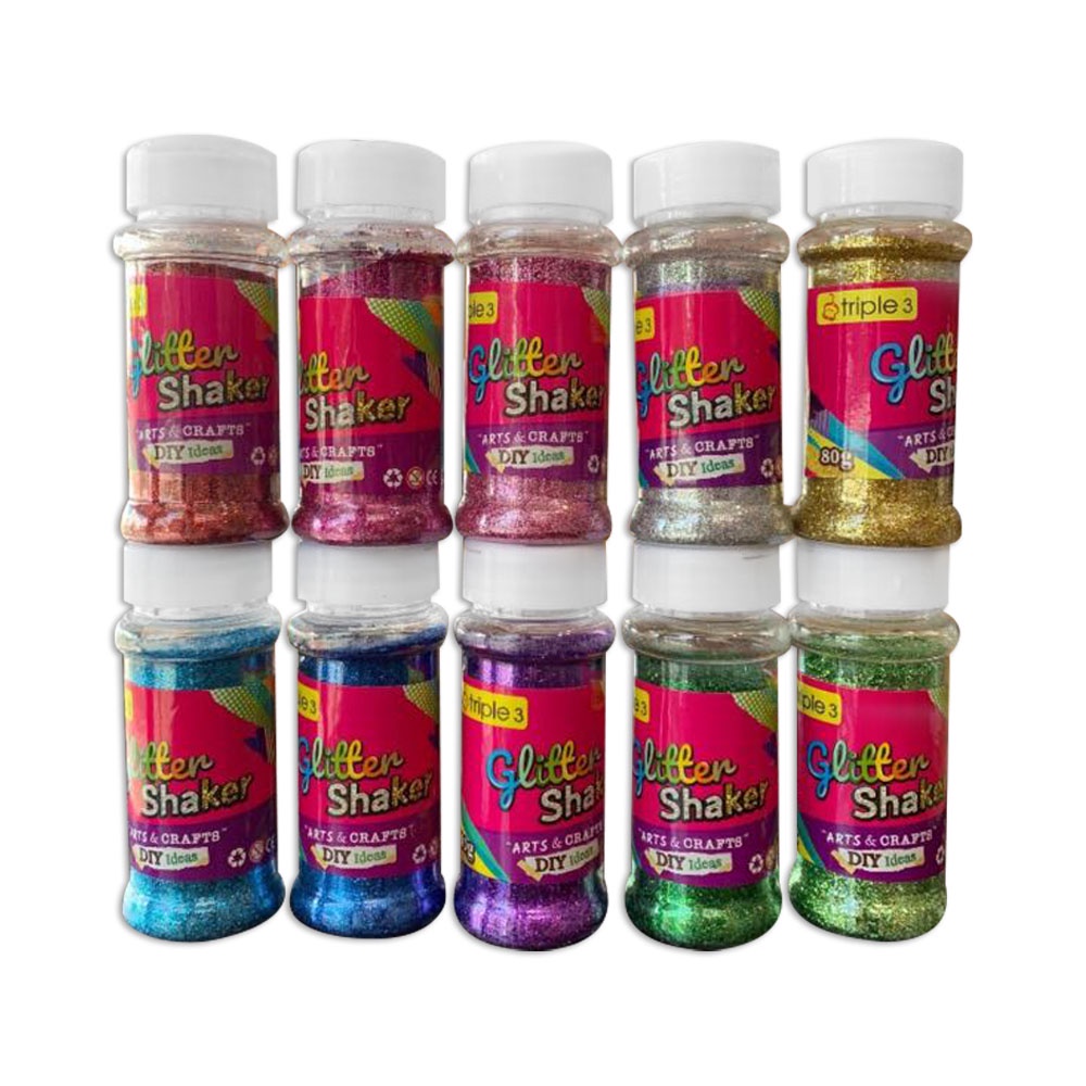 Glitter Shaker กากเพชรคละสี กากเพชรสี Triple3 80g. (9 สี)