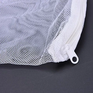 Aquarium Filter Net Mesh Bag ถุงผ้าตาข่ายแบบซิปพลาสติก สำหรับใส่วัสดุกรองตู้ปลา (ไม่มีโลหะ)
