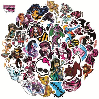 Monster High สติกเกอร์กันน้ำรูปแบบที่แตกต่างกัน, 50 ชิ้น