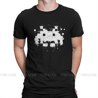 เสื้อยืดคอกลม ผ้าฝ้าย พิมพ์ลายอวกาศ Invaders สําหรับผู้ชายS-5XL