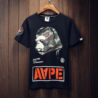 Aape 2022 เสื้อยืดคอกลมแขนสั้นระบายอากาศสําหรับผู้ชายและผู้หญิงS-5XL